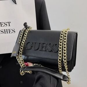 (NEW) Black Leather Guess Crossbody Bag